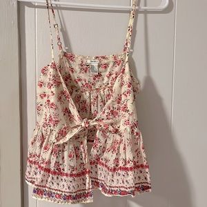 Front-tie blouse